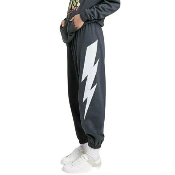 Ascot and Hart Lightning Bolt Pants Joggers Drawstring Size Large Workout Fit - Picture 3 of 9